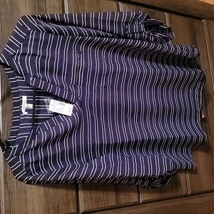 Navy and white stripe blouse